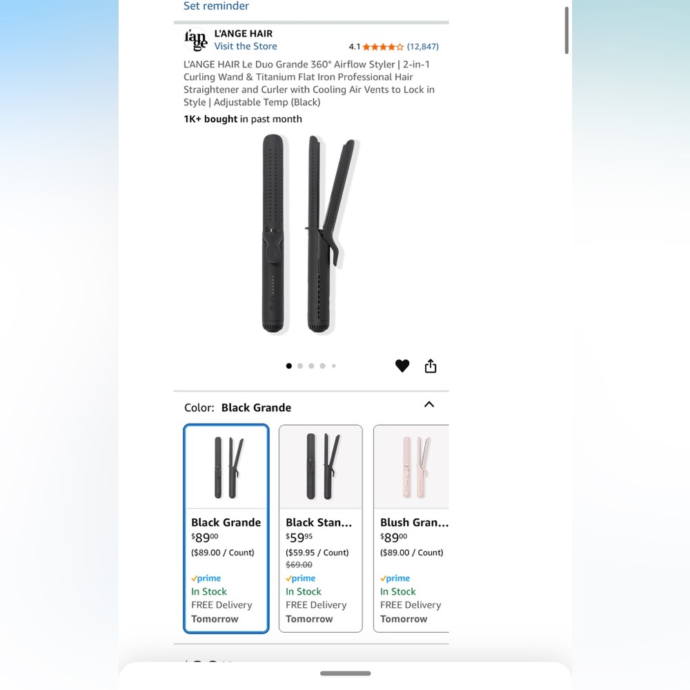 L'ANGE HAIR Black Duo Grande 360° Airflow Styler